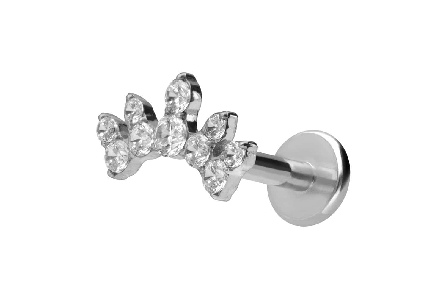 Titan Labret Piercing mit Innengewinde KRISTALLBOGEN